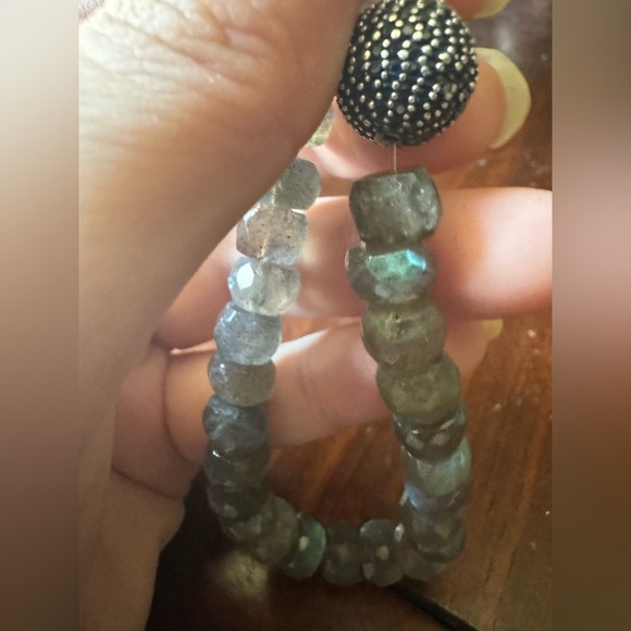 Vintage Labradorite & Sapphire Gemstone Estate Jewelry Bracelet - Picture 6 of 10